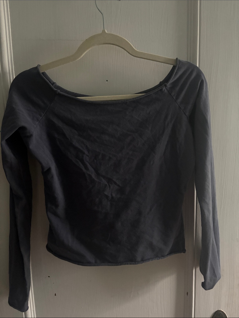 Women’s Long Sleeve Boatneck Top - Charcoal Gray